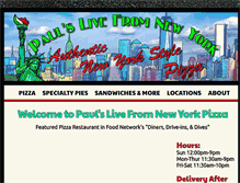 Tablet Screenshot of paulslivefromnewyorkpizza.com